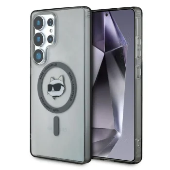Karl Lagerfeld Button Choupette dėklas Samsung Galaxy S25 Ultra telefonui su MagSafe