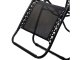 Garden Beach Deck Chair Folding Sunbed with Cup Holder, Black