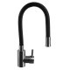Ruhhy 26324 Flexible Kitchen Faucet with 360° Swivel Spout, Black/Silver