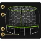 Neo-Sport NS-12C221 Garden Trampoline 374 cm with Inner Net and Ladder, Black/Green