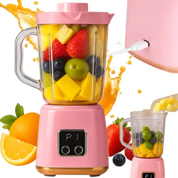 Portable Wireless USB Smoothie Blender HP-158 600ml, Pink