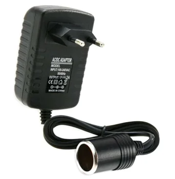 Voltage Converter 230V to 12V with Car Lighter Socket, 24W, Black