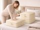Compression Storage Bag Organizer for Clothes and Bedding 70L, Beige