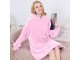 Silts hūdijs, džemperis-sega ar kapuci un kabatu, Rozā | Oversized Warm Hoodie Sweatshirt Blanket