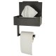 Toilet Paper Holder with Shelf and Tissue Storage, Black