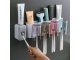Wall-Mounted Bathroom Organizer with Toothbrush Holder and Dispenser, white