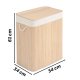 Massido Bamboo Laundry Basket with Lid, 2 Compartments, 100 L