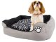 Plush Pet Bed with Removable Cushion, 60x50 cm, Grey/Black