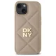 DKNY Quilted Stack Logo iPhone 15 Case, Beige