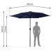 Plonos Folding Garden Parasol with Cover, 300 cm, Navy Blue