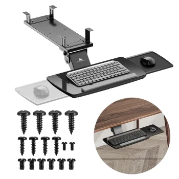 Maclean MC-156 B adjustable keyboard tray with mouse platform, black