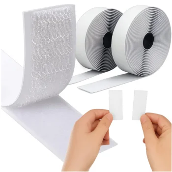 Ruhhy Self-Adhesive Hook and Loop Tape 5m x 2.5cm, White