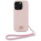 Karl Lagerfeld Quilted Initial Logo & Chain Strap iPhone 16 Pro Max Case - Pink