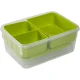 EMSA Clip & Go XL Food Storage Container with Inserts 2.2 L, Transparent / Green