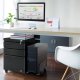 Maclean MC-850 Metal Under-Desk Cabinet with Lock, Black