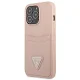 Guess Saffiano Triangle Logo Cardslot Case for iPhone 13 Pro, Pink