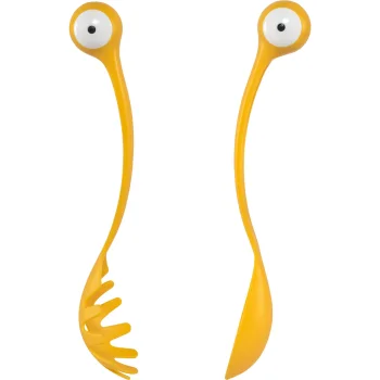 OTOTO Pasta Monsters Pasta and Salad Servers, Yellow