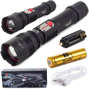 Bailong military LED flashlight CREE XM-L T6, USB rechargeable, model W767