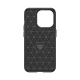 Dėklas iPhone 15 Pro su anglies pluošto raštu Carbon Case, juodas