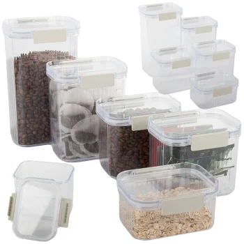 Food Storage Container Set with Seal, 5 pcs, Transparent
