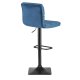 Sofotel Drava Adjustable Velvet Bar Stool with Back, Blue
