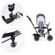 ECOTOYS Tricycle with 360° Rotating Seat and Canopy for Toddlers, Grey