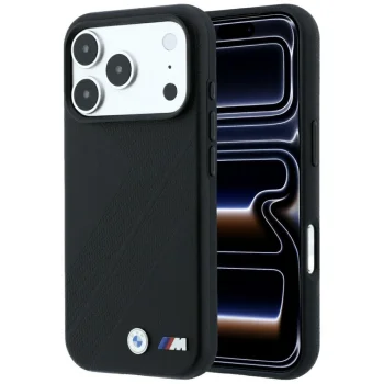 BMW M Tire Track Metal Logo MagSafe Case for iPhone 17 / 18 Pro Max, Black