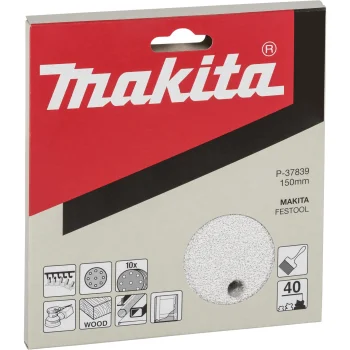 Makita Sanding Discs 150 mm, Grit 40, P-37839, 10 Pcs.