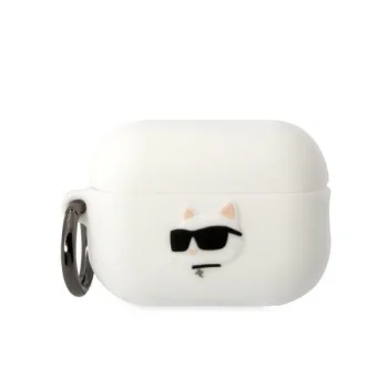 Karl Lagerfeld AirPods Pro 2 Case Silicone Choupette Head 3D, White