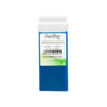 Roll-On Depilatory Wax Depilflax 100 for Sensitive Skin 110g, blue