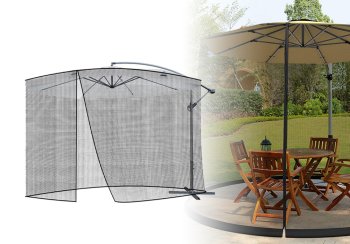 Outdoor Mosquito Net Cover for Garden Umbrella 3.5x2,6 m, Black