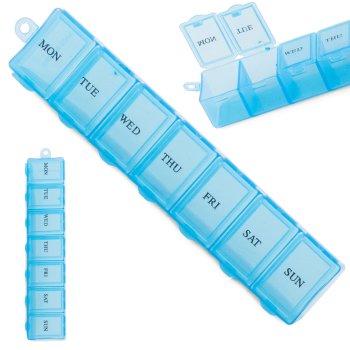 Weekly Pill Organiser Container 7 days, Different colors