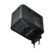 Acefast Z8 GaN 45W Travel Adapter Wall Charger with 2500W AC Socket, 3x USB-C, 2x USB-A, Black