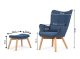 Sofotel Norse Wingback Armchair with Footstool, Blue