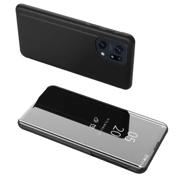 Clear View Case Flip Cover for Oppo Find X5 Pro, Black