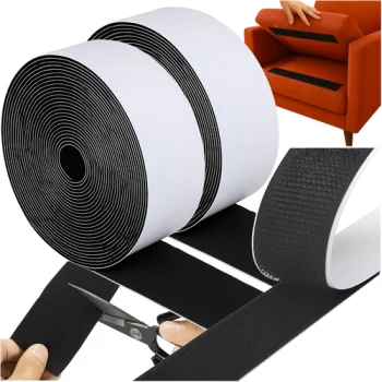 Ruhhy Self-Adhesive Hook and Loop Tape 5m x 5cm, Black
