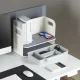 Ergo Office ER-441 Desk Organizer with Drawer and Wireless Charger, White