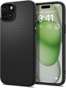 Spigen iPhone 15 Plus Case Liquid Air, Matte Black