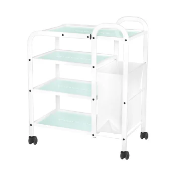 Beauty Trolley Giovanni Type 1031 with 4 Glass Shelves, White