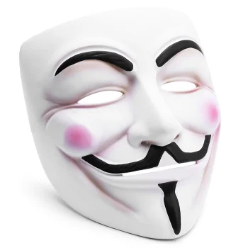 Guy Fawkes Mask V for Vendetta Anonymous Halloween Costume, White