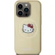 Hello Kitty iPhone 15 Pro Case Leather Kitty Head MagSafe, Gold