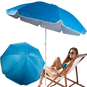 Large Folding Beach and Garden Umbrella with UV Filter, 210 cm