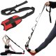 Leg Muscle Stretching Strap FT51, 152cm, Black/Red