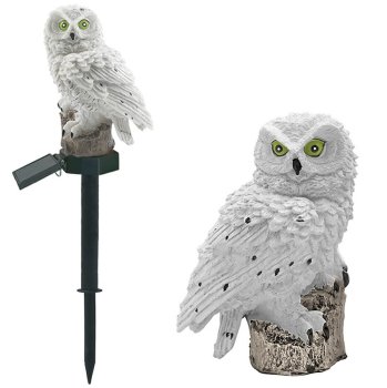 Saules LED dārza lampa pūces formā, balta