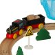 Wooden Train Set Construction Site with Battery-Operated Train 55 Pieces