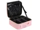 Travel Makeup Organizer Case with Adjustable Dividers, Pink