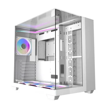 Darkflash TH285 PC Case (White) + 4 Fans