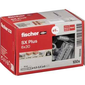Fischer SX Plus Expansion Plugs 6x30, 100 pcs.