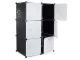 Modular Wardrobe with 6 Sections and Hanging Rod, Black