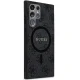 Guess 4G Collection Leather Metal Logo MagSafe Case for Samsung Galaxy S24 Ultra, Black